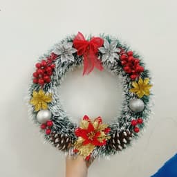 Vòng Nguyệt Quế Giáng Sinh, Noel, Vòng Treo Cửa Handmade, trang trí noel size 20cm, 30cm 9