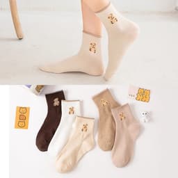 Combo 10 đôi tất gấu cổ cao ấm áp phong cách vintage,Set tất gấu cổ cao phong cách Hàn Quốc 7