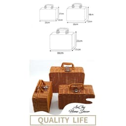 Vali giả mây, vali đựng đồ retro, hộp đựng quà tặng, hộp mây, hộp mây cưới, hộp quà giáng sinh 4