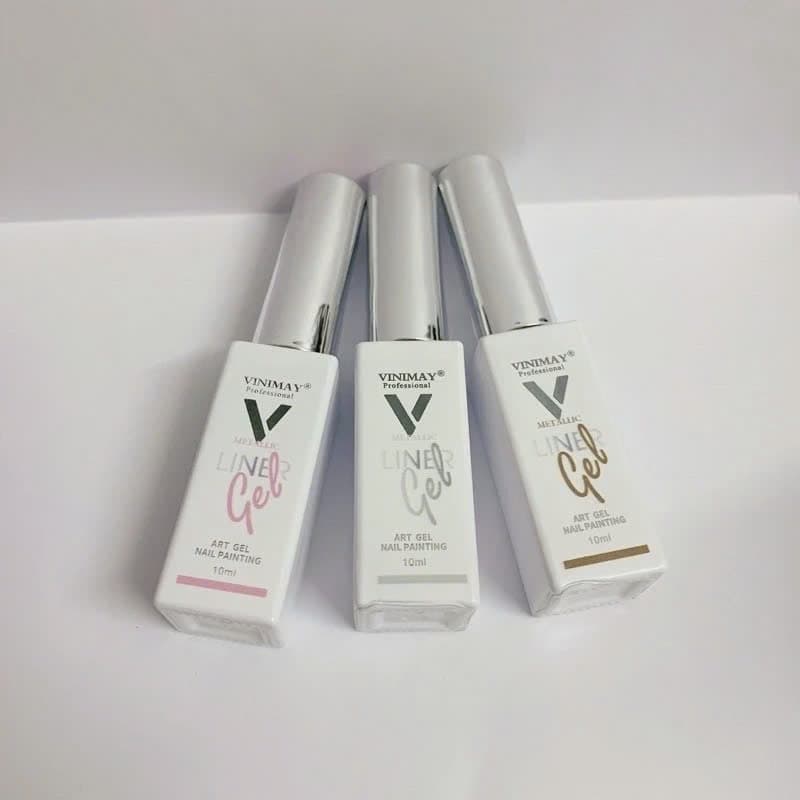 Cọ nét metan, gel vẽ nét vinimay chai 10ml vàng bạc hồng