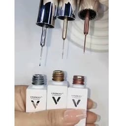Cọ nét metan, gel vẽ nét vinimay chai 10ml vàng bạc hồng 3