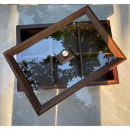 Khay GỖ SỒI đựng mứt tết NẮP KÍNH, kích thước vuông 26cm, chữ nhật 36*24cm cao 10cm 1