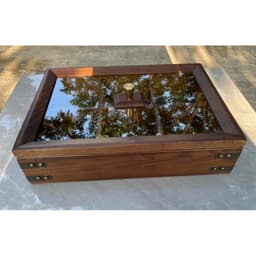 Khay GỖ SỒI đựng mứt tết NẮP KÍNH, kích thước vuông 26cm, chữ nhật 36*24cm cao 10cm 2