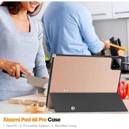 [Ảnh Thật] Bao Da MTB Xia0mi Mi PAD 6S PRO 12.4" 2024 Gấp 3 Khúc Lưng Cứng Có Nam Châm 3