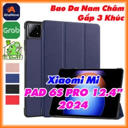 [Ảnh Thật] Bao Da MTB Xia0mi Mi PAD 6S PRO 12.4" 2024 Gấp 3 Khúc Lưng Cứng Có Nam Châm 1