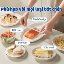 (CỠ LỚN) Bịch 300 màng bọc thực phẩm dạng rút siêu dai HPS hình gà con 38cm, Màng bọc PE có chun chịu nhiệt 3