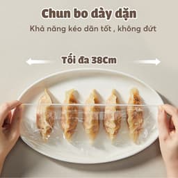 (CỠ LỚN) Bịch 300 màng bọc thực phẩm dạng rút siêu dai HPS hình gà con 38cm, Màng bọc PE có chun chịu nhiệt 2