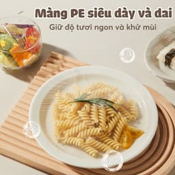 (CỠ LỚN) Bịch 300 màng bọc thực phẩm dạng rút siêu dai HPS hình gà con 38cm, Màng bọc PE có chun chịu nhiệt 5