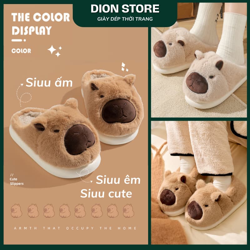 Giày sục lông Capybara dễ thương phong cách Hàn Quốc  nữ đẹp hottrend  Dionstore 