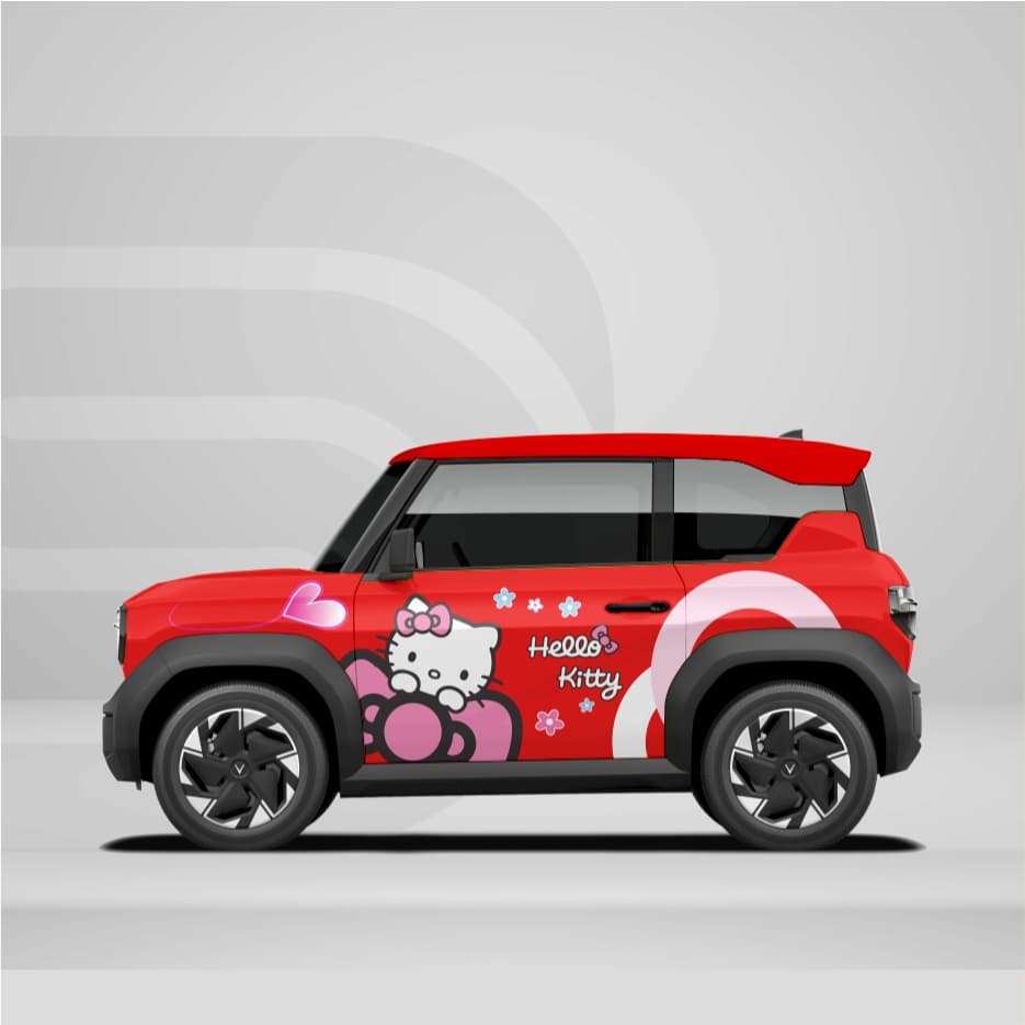 [HỎA TỐC] Sticker Tem Dán Decal Xe VF3 Hình Helo Kitty In Hình Theo Yêu Cầu IB Shop Temxe.Net