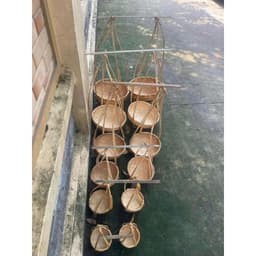 Quang gánh thúng hun khói, quang gánh mây tre trang trí Tết nhiều size 1