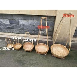 Quang gánh thúng hun khói, quang gánh mây tre trang trí Tết nhiều size 3