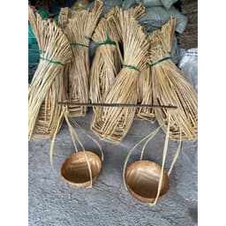 Quang gánh thúng hun khói, quang gánh mây tre trang trí Tết nhiều size 2