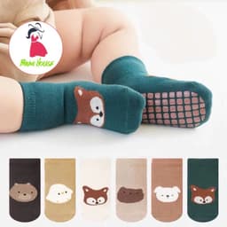 Set 5 Đôi Tất Trẻ Em Sơ Sinh Thú Cotton Chống Trơn Trượt Cho Bé Trai, Bé Gái Đi Cực Xinh SS17 { T310 } 6