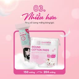 Bông tẩy trang Gumi chất liệu Cotton Gói 222 miếng 5