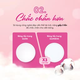 Bông tẩy trang Gumi chất liệu Cotton Gói 222 miếng 4