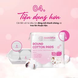 Bông tẩy trang Gumi chất liệu Cotton Gói 222 miếng 6