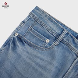 Quần Dài Nam GENVIET JEANS Vải Jeans Col Đứng, Quần Bò Nam Form Ống Đứng, Ôm Vừa, Co Giãn Tốt 8759 8