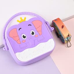 [size trung] Túi xách silicon hình voi 2 trong 1 cầm tay đeo chéo thời trang đựng bao bì lì xì, mỹ phẩm 5