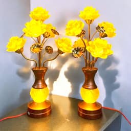 Cặp đèn thờ thần tài 5 bông RỒNG VIỆT, đèn thờ gia tiên hợp kim cao 57cm chất lượng cao. 2