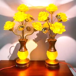 Cặp đèn thờ thần tài 5 bông RỒNG VIỆT, đèn thờ gia tiên hợp kim cao 57cm chất lượng cao. 7