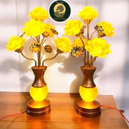 Cặp đèn thờ thần tài 5 bông RỒNG VIỆT, đèn thờ gia tiên hợp kim cao 57cm chất lượng cao. 9