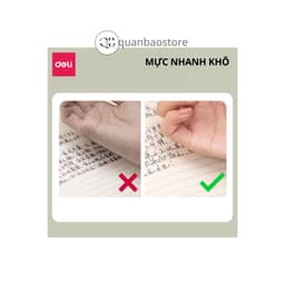 1 hộp 12 cây Bút gel bấm đệm xốp cực êm Deli G104 nét 0.5mm, ngòi ST, mực xanh, đỏ, đen. 9