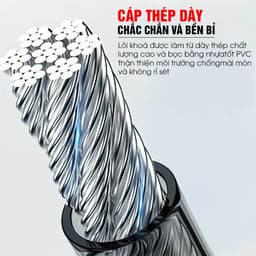 Khoá xe đạp thể thao 5 SỐ, Dài 1 Mét, Lõi Thép To, Cài Khung Xe, Thay Đổi Mật Khẩu K5SDM 9