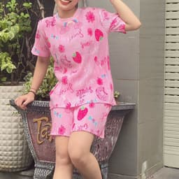 Đồ bộ nữ dập ly vải bóng Bigsize 40-90Kg ESHOP đồ bộ mặc nhà set bộ xinh đẹp dễ thương hoạt hình 7
