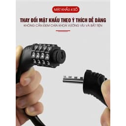 Khoá xe đạp thể thao 4 số, Khoá dây đổi được mật mã lõi thép chắc chắn và an toàn K4SDM 6