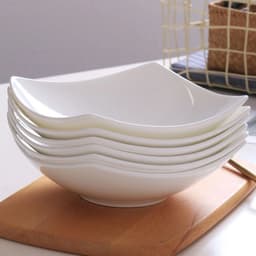 Đĩa Sứ Vuông Trắng Sâu Lòng Bày Tiệc Decor Sang Trọng Lịch Sự Độ Bền Cao 6