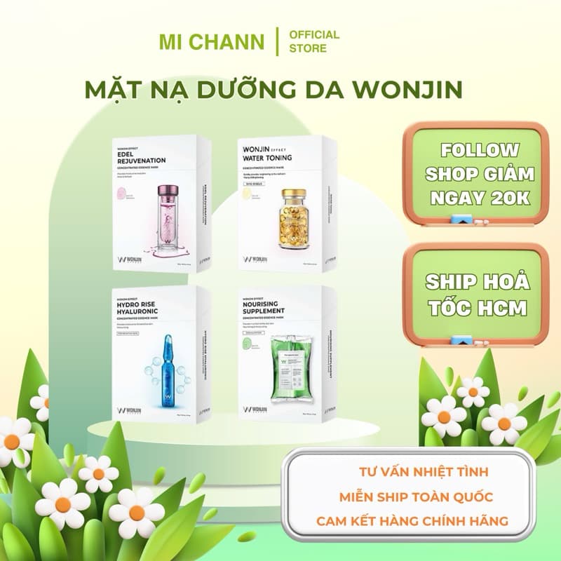 Mặt nạ Wonjin 1 hộp 10 miếng - mặt nạ cấp ẩm dưỡng sáng da DRWonjin Hàn Quốc