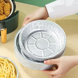 [ SÉT 10 ] Khay giấy bạc lót nồi chiên không dầu nhôm đường kính rộng 20-22cm - GDTA88 5