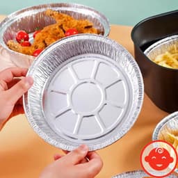 [ SÉT 10 ] Khay giấy bạc lót nồi chiên không dầu nhôm đường kính rộng 20-22cm - GDTA88 4