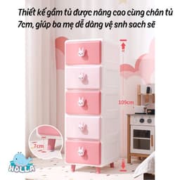 Tủ Có Ngăn Kéo Đa Năng Cho Bé Hình Gấu Thỏ Cao Cấp Holla Tủ đồ cho bé trẻ em 5