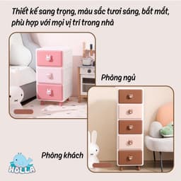 Tủ Có Ngăn Kéo Đa Năng Cho Bé Hình Gấu Thỏ Cao Cấp Holla Tủ đồ cho bé trẻ em 4