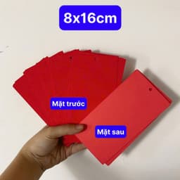 Set 100 tờ giấy nhung đỏ trơn, thẻ giấy dán tường, treo mai, đào trang trí Tết 4