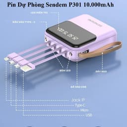 Pin Sạc Dự Phòng Wekome WP-101 10.000mAh và Pin Dự Phòng Sendem P301 10.000mAh 8