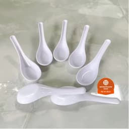 AMIZIN COMBO 10 Muỗng súp phíp (2856) Thìa ăn phở nhựa cao cấp, cho nhà hàng AMIZIN 5