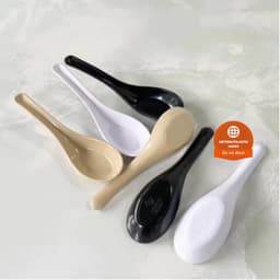 AMIZIN COMBO 10 Muỗng súp phíp (2856) Thìa ăn phở nhựa cao cấp, cho nhà hàng AMIZIN 2