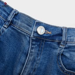 Quần Dài Bé Gái 4-13Y GENVIET JEANS Vải Denim Mềm, Co Giãn Dáng Vảy, Quần Bò Bé Gái Ống Loe Cạp Chun 8769 3