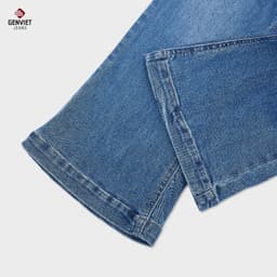 Quần Dài Bé Gái 4-13Y GENVIET JEANS Vải Denim Mềm, Co Giãn Dáng Vảy, Quần Bò Bé Gái Ống Loe Cạp Chun 8769 5