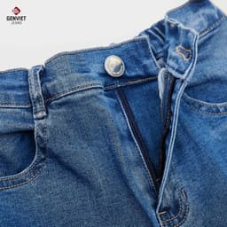 Quần Dài Bé Gái 4-13Y GENVIET JEANS Vải Denim Mềm, Co Giãn Dáng Vảy, Quần Bò Bé Gái Ống Loe Cạp Chun 8769 4