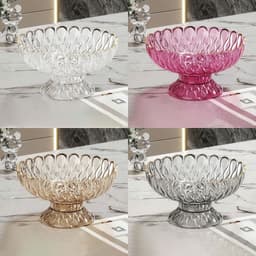 Khay Nhựa Tròn Đựng Bánh Kẹo Hoa Quả Có Chân Đế Cao Thoát Nước Decor Nhà Bếp Phòng Khách Sang Trọng 2
