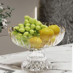 Khay Nhựa Tròn Đựng Bánh Kẹo Hoa Quả Có Chân Đế Cao Thoát Nước Decor Nhà Bếp Phòng Khách Sang Trọng 5