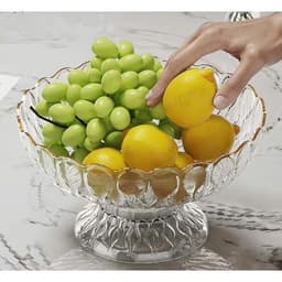 Khay Nhựa Tròn Đựng Bánh Kẹo Hoa Quả Có Chân Đế Cao Thoát Nước Decor Nhà Bếp Phòng Khách Sang Trọng 6