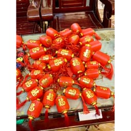 (Cỡ Đại)Dây đèn lồng đỏ treo trang trí dài 5M loại 16 Quả 10Cm 6