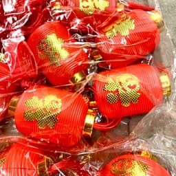 (Cỡ Đại)Dây đèn lồng đỏ treo trang trí dài 5M loại 16 Quả 10Cm 1