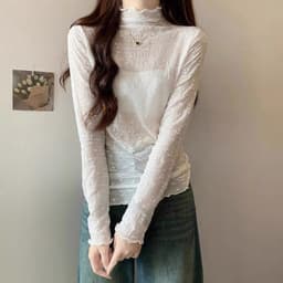 [KÈM ÁO QUÂY] Áo Ren Thun Giữ Nhiệt cổ 3cm mềm mịn co giãn cho nữ m879 1