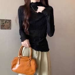 [KÈM ÁO QUÂY] Áo Ren Thun Giữ Nhiệt cổ 3cm mềm mịn co giãn cho nữ m879 6